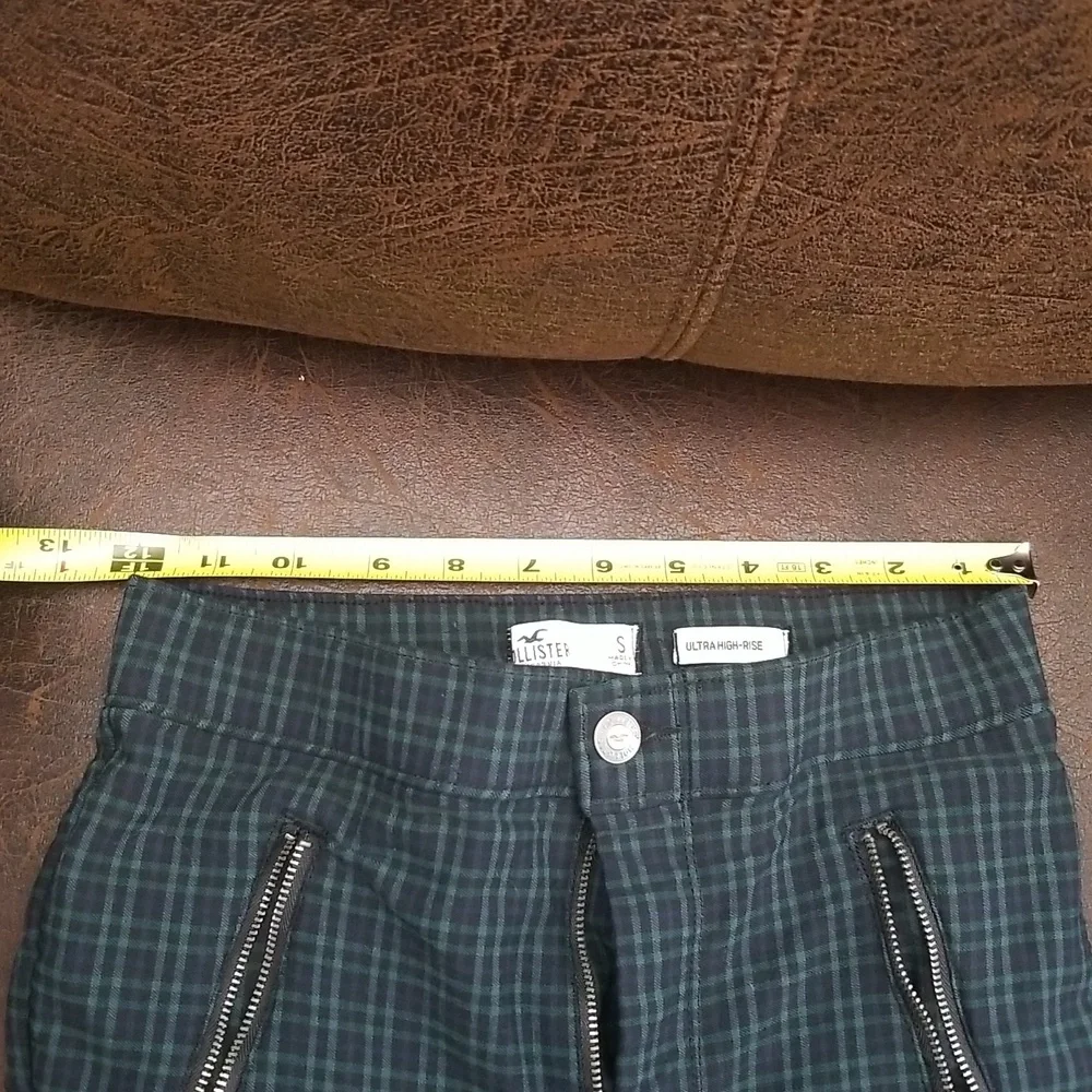 #T - Hollister Women Ultra High Rise Plaid Pants Blue Green Black Size S - Picture 6 of 8